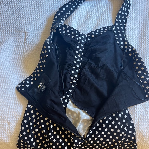 Anthropologie (Maeve brand) black and white polka dot dress! Sold out everywhere - Picture 4 of 5